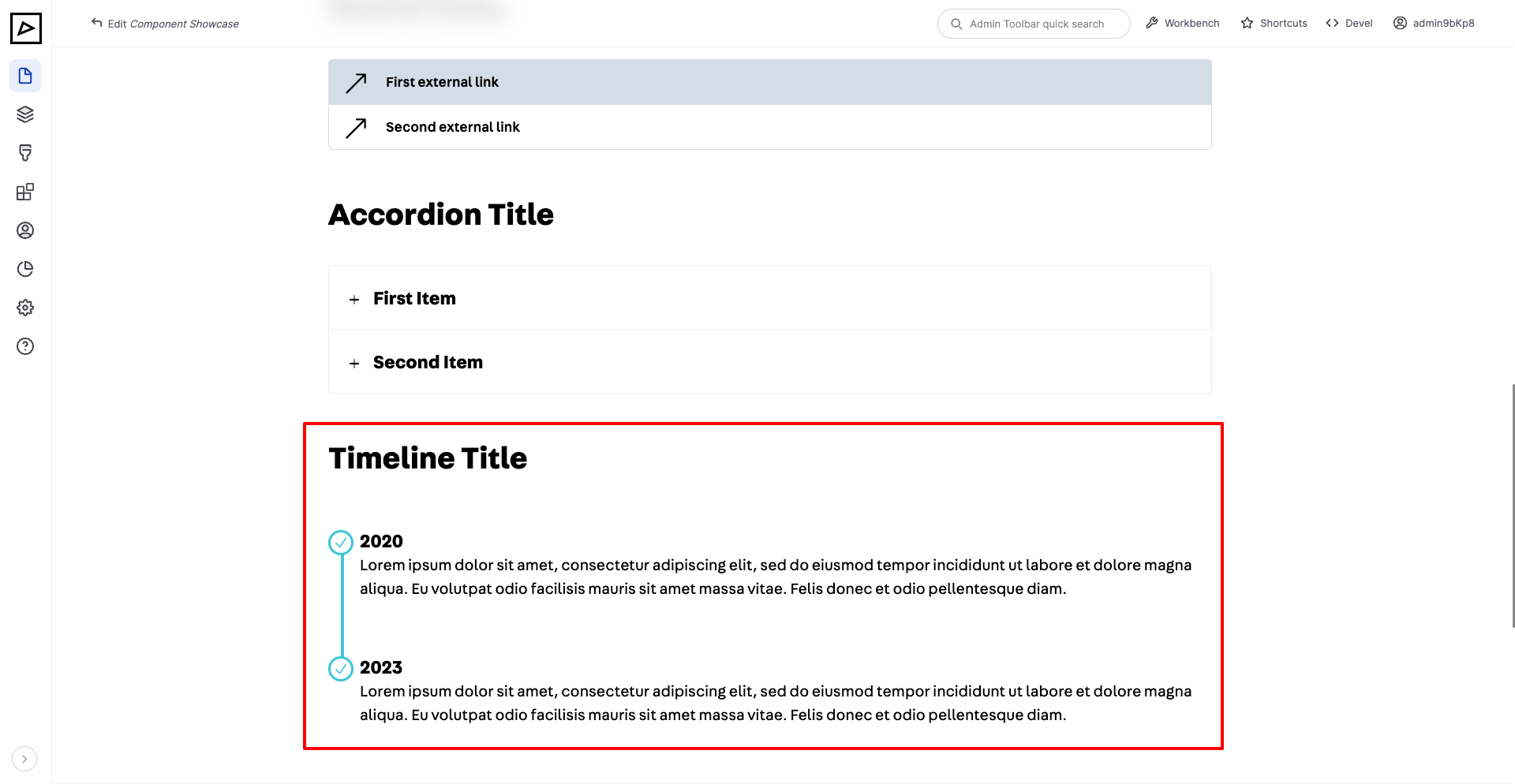 Timeline Component Backend