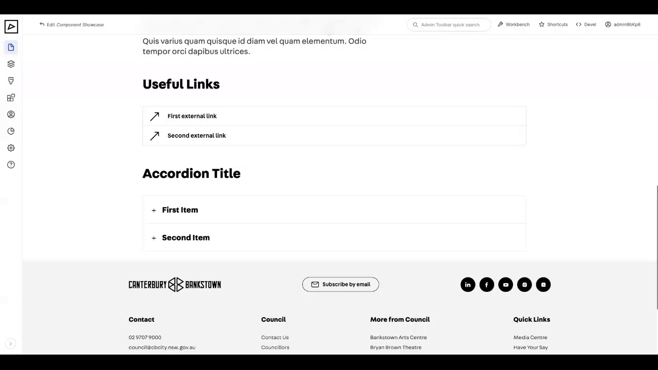 Accordions Component Backend