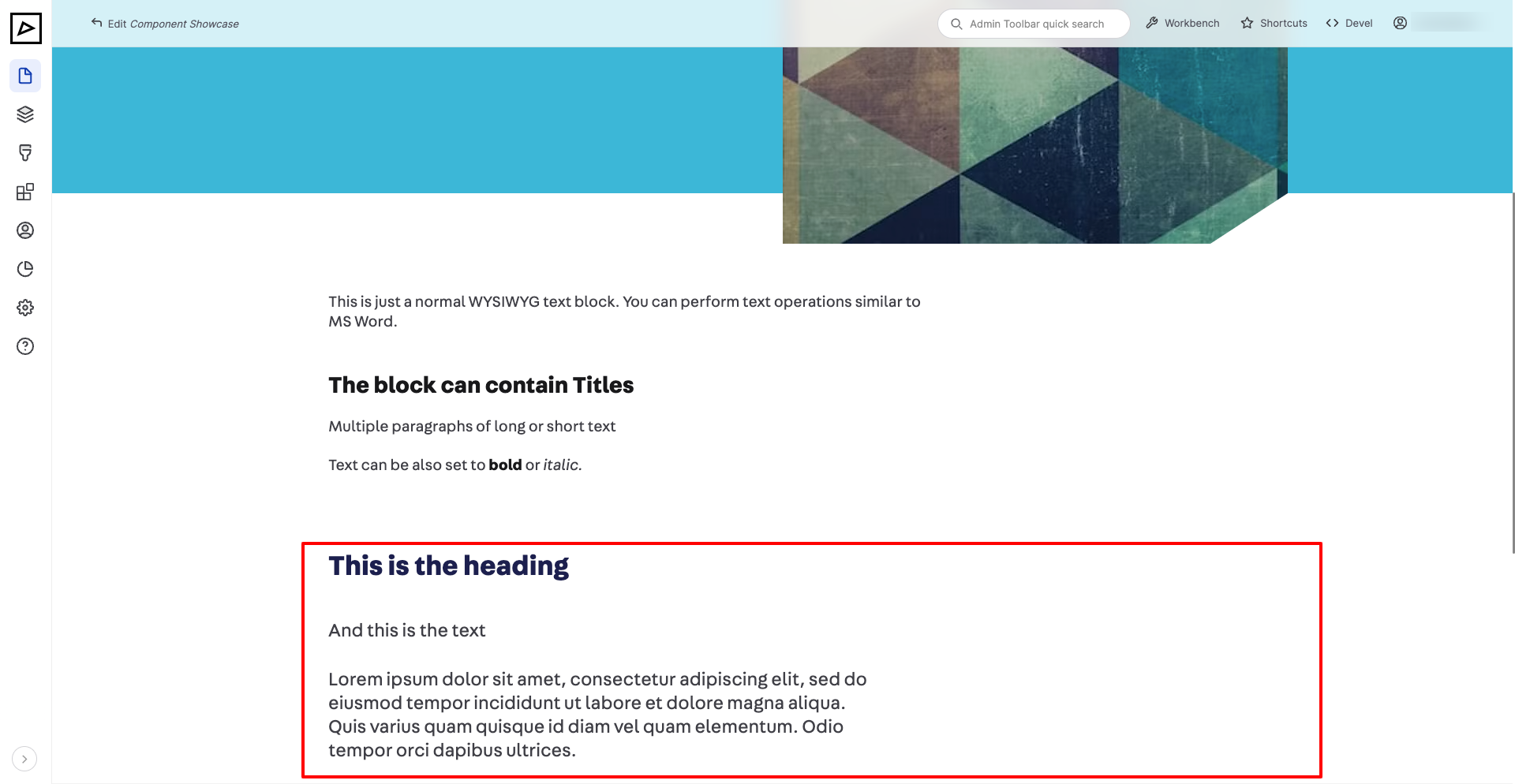 Heading and Text Component Backend