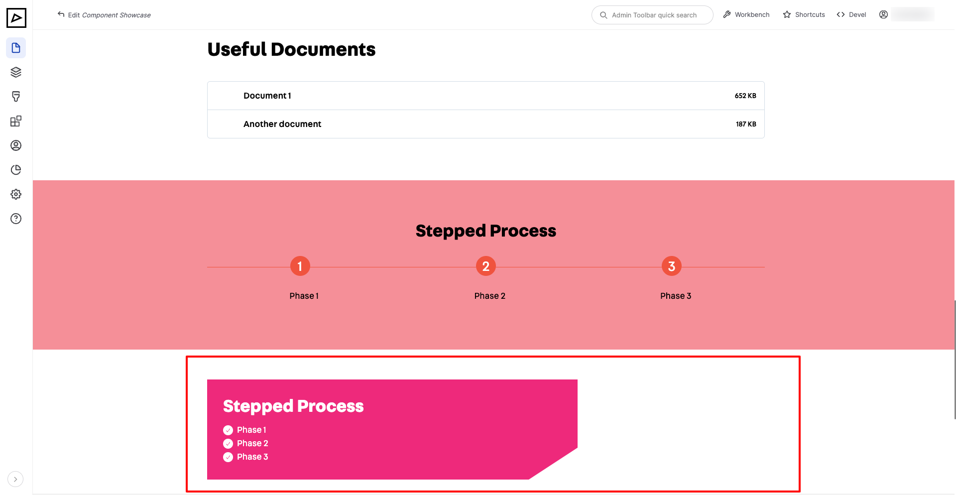 Stepped Process Vertical Component Backend