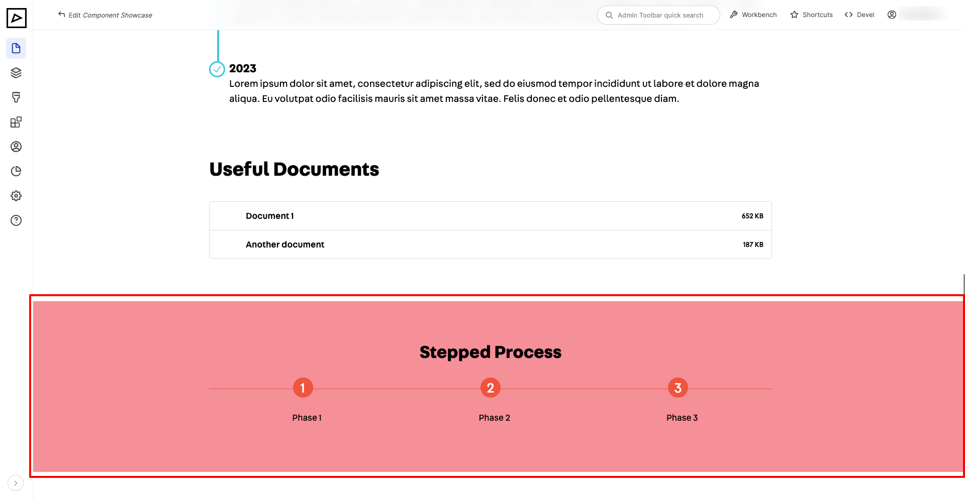 Stepped Process Component Backend